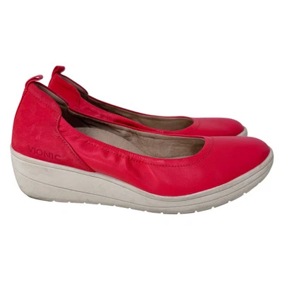 Zapatos de cuña plana de ballet Vionic Jacey Poppy para mujer rojos talla 8 suela de goma sin cordones Foto 1 de 4