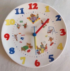 RAR Vintage LENOX ENGLAND Baby Kinderzimmer Tiere 7-3/4" feines Porzellan Wanduhr - Bild 1 von 10