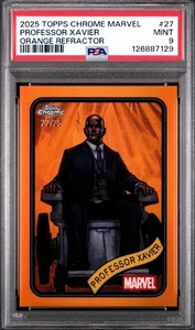 2025 Topps Chrome Marvel /25 True Orange Refractor Professor Xavier #27 PSA 9 - Bild 1 von 2