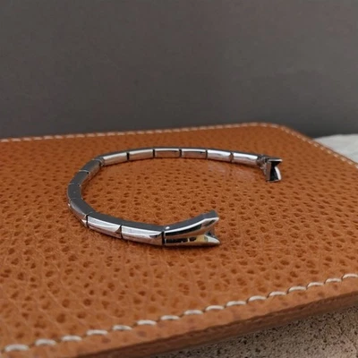 Correa de reloj de cóctel vintage de oro blanco de 14 k Gemex de los años 50 para damas sin usar Foto 1 de 4