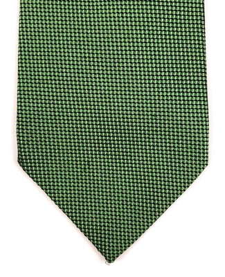 Charvet Paris Hand Made France Green Micro Geometric Pure Silk Neck Tie 60"x3.5" - Image 1 of 4
