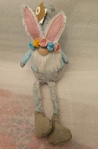 Easter Bunny Gnome Shelf Sitter Easter Spring Decoration Plush Mud Pie Decor New - Picture 1 of 1