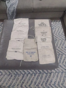 Lot of 10 Vintage Bank/Numismatic Canvas Bags - Empty - Mixed Designs - Used - Picture 1 of 5
