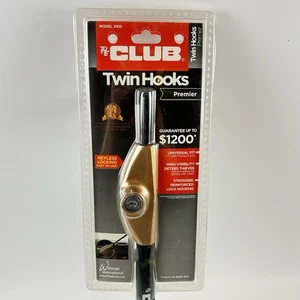 The Club 3100 Wheel Lock Twin Hooks Steering Wheel Lock, Black/Gold Car Lock - Picture 1 of 9