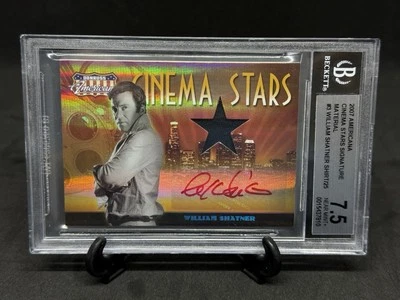 BGS 7.5 2007 Panini Americana Cinema Stars William Shatner Auto Shirt Relic /25 - Image 1 of 2