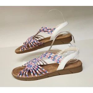 Scarpe sandali casual piatti Impo BELLE rosa multi memory foam slingback taglia 10M - Foto 1 di 10
