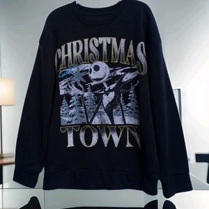 NWT Disney The Nightmare Before Christmas SWEATSHIRT CHRISTMAS TOWN Youth sz 10  - Picture 1 of 5