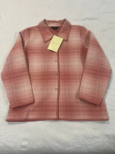 Chaqueta Vintage Denim & Co Reversible Rosa a Cuadros Para Mujer Botón a Presión Frontal Talla L - Imagen 1 de 24
