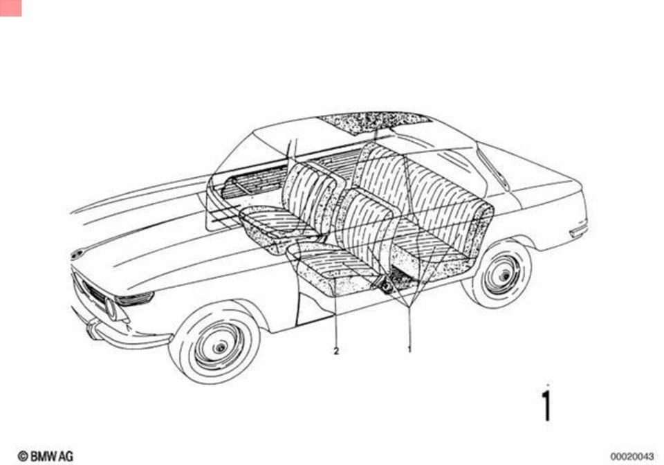 Genuine BMW 114 E3 E9 1502 1602 1802 Upholstery Cloth Light Grey 51921817332 - Image 1 of 1