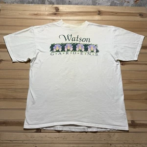 Vintage 90s 1992 Watson Gardens Flower Floral Travel Nature Shirt Size XL - Picture 1 of 10