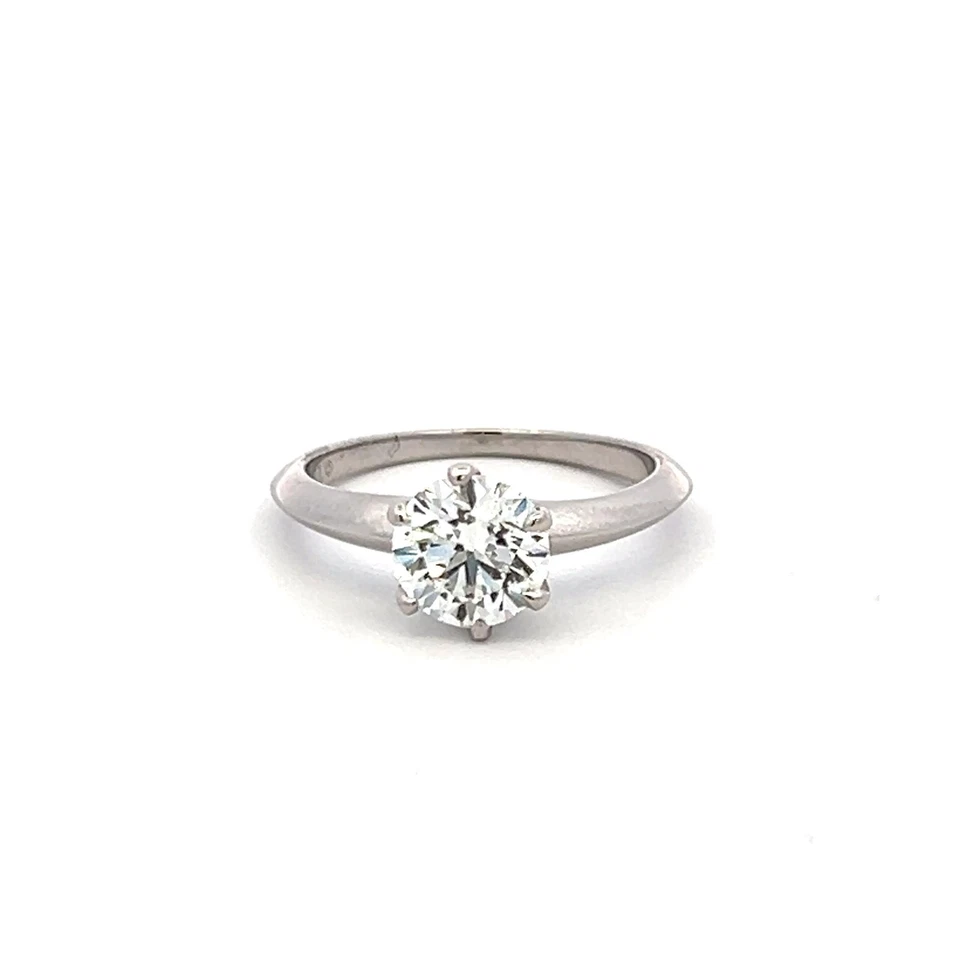 Tiffany & Co 1.13 Carat Round Brilliant G SI1 Diamond Platinum Engagement Ring - Image 1 of 1