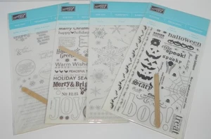 LOT STAMPIN UP RUBONS ICICLE CHILLS & THRILLS MERRY & BRIGHT SEASON OF CHEER - Picture 1 of 3