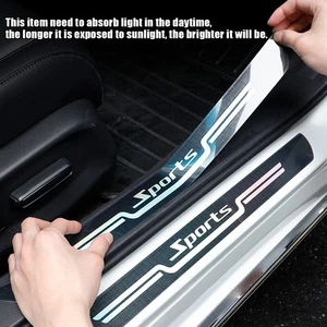 4pcs Car Accessories Door Sill Scuff Plate Cover Panel Protector Stickers Trim - Picture 1 of 6