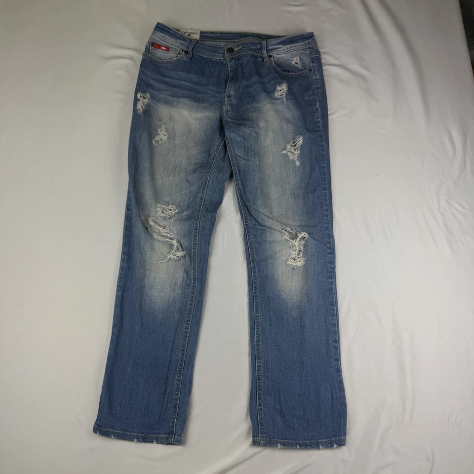 Lee Cooper Jeans Women’s Size 12 Blue Distressed Western Thrashed Cowgirl - Image 1 of 4