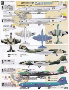 Aztec 48-027 Latin American Canberras part 1 1/48 scale decals - Picture 1 of 3