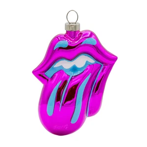 Rolling Stones - ROSA Zunge & Lippen GLAS Ornament von Kat & Annie - Bild 1 von 2