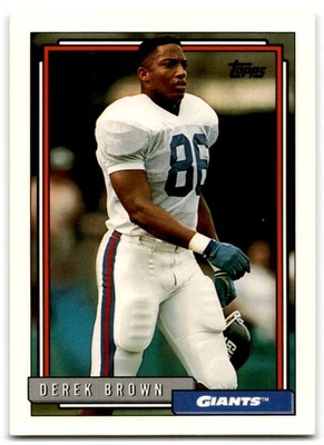 1992 Topps Derek Brown Rookie New York Giants #720 - Image 1 of 2