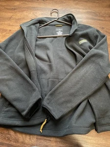 LL Bean Outdoor Gray Fleece Zip Up Size Large Reg - Picture 1 of 4