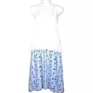 Victoria Secret White with blue Floral Dress Women's Size L - Picture 1 of 8