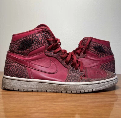 Nike Air Jordan 1 Zapatillas Retro Alto Rojo Estampado Elefante Talla 10 839115-600 Foto 1 de 4