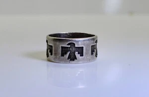Vintage 925 Sterling Silver Bell Trading Post Thunderbird Eternity Band/Ring - Picture 1 of 3