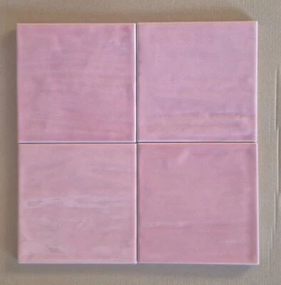1 scatola (34 pz) di piastrelle rosa lucide 15x15 effetto mosso - Immagine 1 di 3