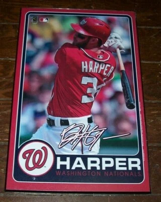 BRYCE HARPER WASHINGTON NATIONALS WINCRAFT 11X17 WOOD SIGN BRAND NEW!!!! - Image 1 of 2