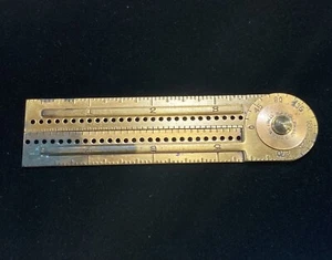 B&B Copper Folding 8" Ruler ~ Advertising Drafting Measurement Tool ~ Vintage - Picture 1 of 8
