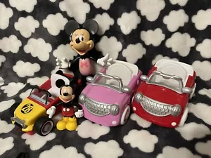 Disney Mickey Minnie Mouse Pink Red Clubhouse Car Vehicles Plus Figures Bundle - Picture 1 of 5
