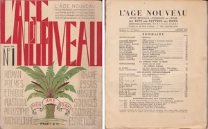 L'Âge nouveau revue mensuelle Art Lettres Idées n.1 Janvier 1938 - Picture 1 of 1