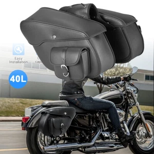Saddle Bags Saddlebag Luggage For Honda VTX 1800 N 1800R VTX1800C VTX 1300 1300C - Foto 1 di 9