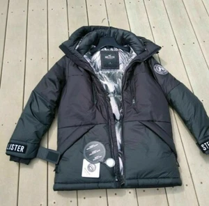 NWT Hollister by Abercrombie&Fitch Men's Down Utility Parka Navy Jacket Coat S - Picture 1 of 6