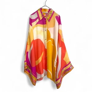Camicia blusa Emilio Pucci 100% seta Dolman manica kimono all over taglia 40 floreale - Foto 1 di 20
