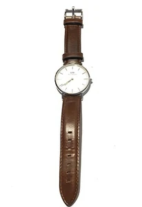 Daniel Wellington Bristol White Dial SS Brown Leather Quartz Mens Watch 0209DW - Picture 1 of 8