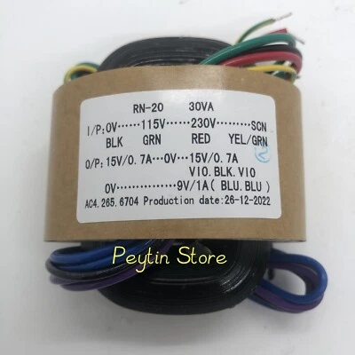 Secondary Output 9~24V R-core Transformer Audio 30W Primary Input 0-115-230V-SCN - Image 1 of 4