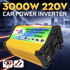 3000W Power Inverter Converter Convertitore DC 12V to AC 220V USB Caricabatterie