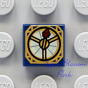 NEU LEGO Magic Pirate KOMPASS Werkzeug 1x1 verziert blau FLIESE mit goldenem Zifferblattmuster - Bild 1 von 1
