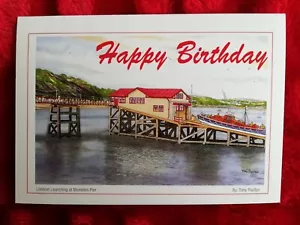 The lifeboat launch at Mumbles - Birthday Card - Tony Paultyn - Picture 1 of 1