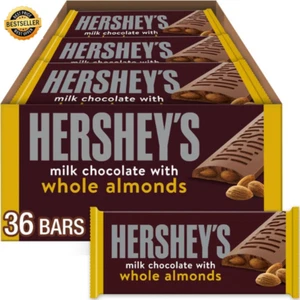 HERSHEY'S Milk Chocolate with Whole Almonds Candy Bars, 1.45 Oz 36 Count)) - Picture 1 of 22