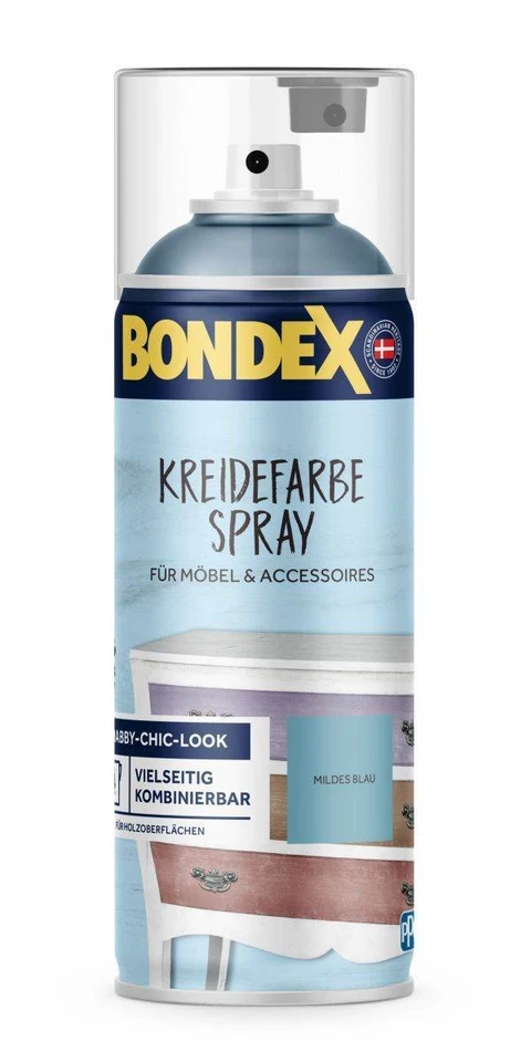 Bondex Kreidefarbe Spray mildes blau 0 40 Liter 446763 Vintage Farbe Shabby Look