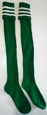 NUEVOS CALCETINES DE FÚTBOL PARA HOMBRE PLEGABLES VERDES CON RAYAS BLANCAS Foto 1 de 4