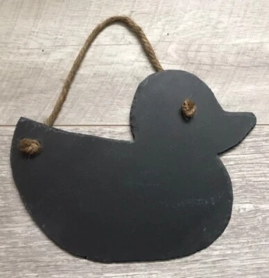 30cm Handmade Slate Duck Chalkboard Shabby Chic Message Memo Blackboard - Image 1 of 4