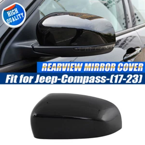 Left Side View Mirror Cap Cover Assembly For Jeep Compass 2017-2023 Gloss Black - Picture 1 of 12