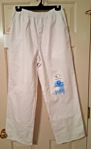 SB SCRUBS Unisex SZ M Petite White Elastic Waist Pants NWT - Picture 1 of 6