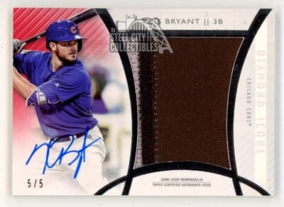 Kris Bryant 2017 Topps Diamond Icons Autograph Patch Card #JPA-KB 5/5 - Image 1 of 2
