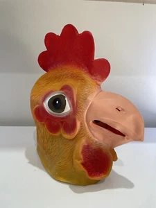 Funny Plush Rooster Head Mask Animal Cosplay Latex Costume Adult Props - Picture 1 of 4