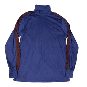 Vintage 90er Polo Ralph Lauren Reitsport Rollkragen Langarm Shirt Gr. L Navy USA - Bild 1 von 7