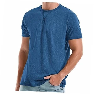 Men's T-Shirts - Premium Cotton Crew Neck Tees S - 4XL Large 2166 Dark Blue - Picture 1 of 8