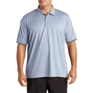 Polo CATALYST uomo 7XB blu chiaro colletto a righe classico casual - Foto 1 di 8