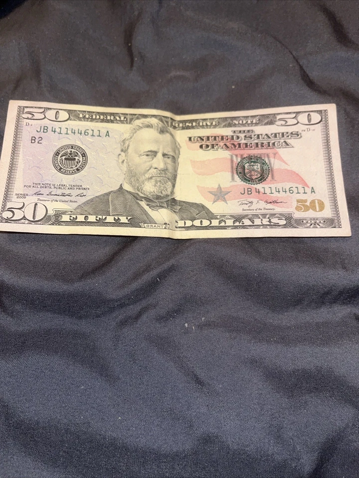 $50 bill 2009 series trinary JB 41144611A - Image 1 of 4